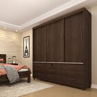 Guarda Roupa Casal 3 Portas De Correr 9 Gavetas Chicago Tcil