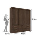 Guarda Roupa Casal 3 Portas De Correr 9 Gavetas Chicago Tcil