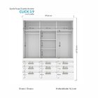 Guarda Roupa Casal 3 Portas De Correr 9 Gavetas Click Com Esp