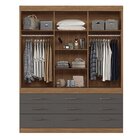 Guarda Roupa Casal 3 Portas De Correr 9 Gavetas Click Com Esp