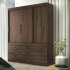 Guarda Roupa Casal 3 Portas De Correr 9 Gavetas Click Ébano