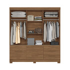 Guarda-Roupa Casal 3 Portas de Correr 9 Gavetas Com Espelho 1