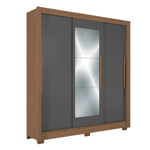 Guarda-Roupa Casal 3 Portas de Correr 9 Gavetas Com Espelho 2