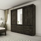 Guarda Roupa Casal 3 Portas De Correr 9 Gavetas Com Espelho C