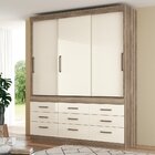 Guarda Roupa Casal 3 Portas De Correr 9 Gavetas Contemporânea