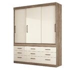 Guarda Roupa Casal 3 Portas De Correr 9 Gavetas Contemporânea