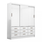 Guarda Roupa Casal 3 Portas De Correr 9 Gavetas Sevilha Cario