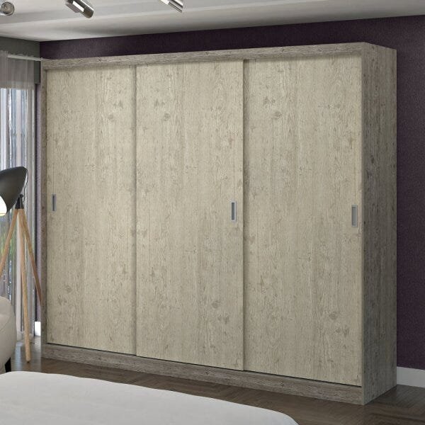 Guarda-roupa Casal 3 Portas De Correr  Demolição/marfim Areia