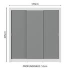 Guarda-roupa Casal 3 Portas De Correr Branco/cinza Nobre Made