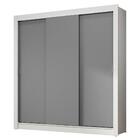 Guarda-roupa Casal 3 Portas De Correr Branco/cinza Nobre Made