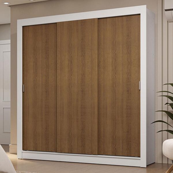 Guarda-roupa Casal 3 Portas De Correr Branco/rustic Sublime M