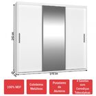 Guarda-roupa Casal 3 Portas De Correr Com 1 Espelho 100% Mdf