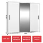 Guarda-roupa Casal 3 Portas De Correr Com 1 Espelho 100% Mdf