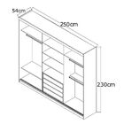 Guarda-roupa Casal 3 Portas De Correr Com 1 Espelho 100% Mdf
