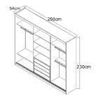 Guarda-roupa Casal 3 Portas De Correr Com 1 Espelho 100% Mdf