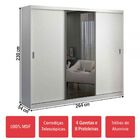 Guarda-roupa Casal 3 Portas De Correr Com 1 Espelho 100% Mdf