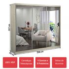 Guarda-roupa Casal 3 Portas De Correr Com 3 Espelhos 100% Mdf