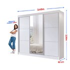Guarda-roupa Casal 3 Portas De Correr Com Espelho 100 % Mdf C