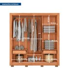 Guarda-roupa Casal 3 Portas De Correr Com Espelho 2 Gavetas E