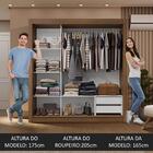 Guarda-roupa Casal 3 Portas De Correr Com Espelho 2 Gavetas R