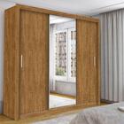 Guarda-roupa Casal 3 Portas De Correr Com Espelho 4 Gavetas I