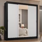 Guarda-roupa Casal 3 Portas De Correr Com Espelho 4 Gavetas P