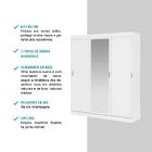 Guarda Roupa Casal 3 Portas De Correr Com Espelho Branco Carr