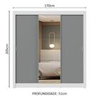 Guarda-roupa Casal 3 Portas De Correr Com Espelho Branco/cinz