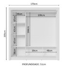 Guarda-roupa Casal 3 Portas De Correr Com Espelho Branco Flór