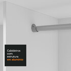 Guarda-roupa Casal 3 Portas De Correr Com Espelho Branco Flór