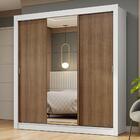 Guarda-roupa Casal 3 Portas De Correr Com Espelho Branco/rust