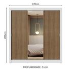 Guarda-roupa Casal 3 Portas De Correr Com Espelho Branco/rust