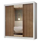 Guarda-roupa Casal 3 Portas De Correr Com Espelho Branco/rust