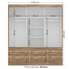 Guarda Roupa Casal 3 Portas De Correr Com Espelho Click Star