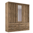 Guarda Roupa Casal 3 Portas De Correr Com Espelho Click Star