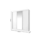 Guarda Roupa Casal 3 Portas De Correr Com Espelho Omega Branco