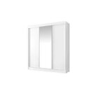 Guarda Roupa Casal 3 Portas De Correr Com Espelho Omega Branco