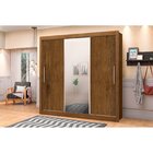 Guarda Roupa Casal 3 Portas De Correr Com Espelho Omega Jequi
