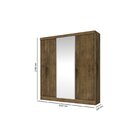 Guarda Roupa Casal 3 Portas De Correr Com Espelho Omega Jequi