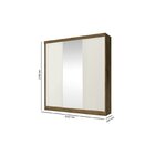 Guarda Roupa Casal 3 Portas De Correr Com Espelho Omega Jequi