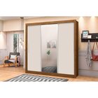 Guarda Roupa Casal 3 Portas De Correr Com Espelho Omega Jequi