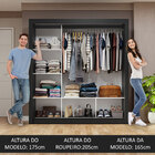 Guarda-roupa Casal 3 Portas De Correr Com Espelho Preto Flóri