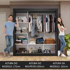 Guarda-roupa Casal 3 Portas De Correr Com Espelho Preto/rusti