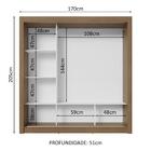 Guarda-roupa Casal 3 Portas De Correr Com Espelho Rustic Nobr