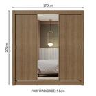 Guarda-roupa Casal 3 Portas De Correr Com Espelho Rustic Nobr