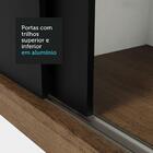 Guarda-roupa Casal 3 Portas De Correr Com Espelho Rustic/pret