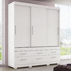 Guarda Roupa Casal 3 Portas De Correr Com Pés Click Star Flex