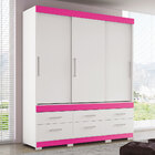 Guarda Roupa Casal 3 Portas De Correr Com Pés Click Star Flex