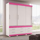 Guarda Roupa Casal 3 Portas De Correr Com Pés Click Star Flex