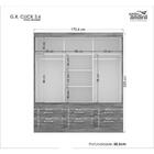 Guarda Roupa Casal 3 Portas De Correr Com Pés Click Star Flex